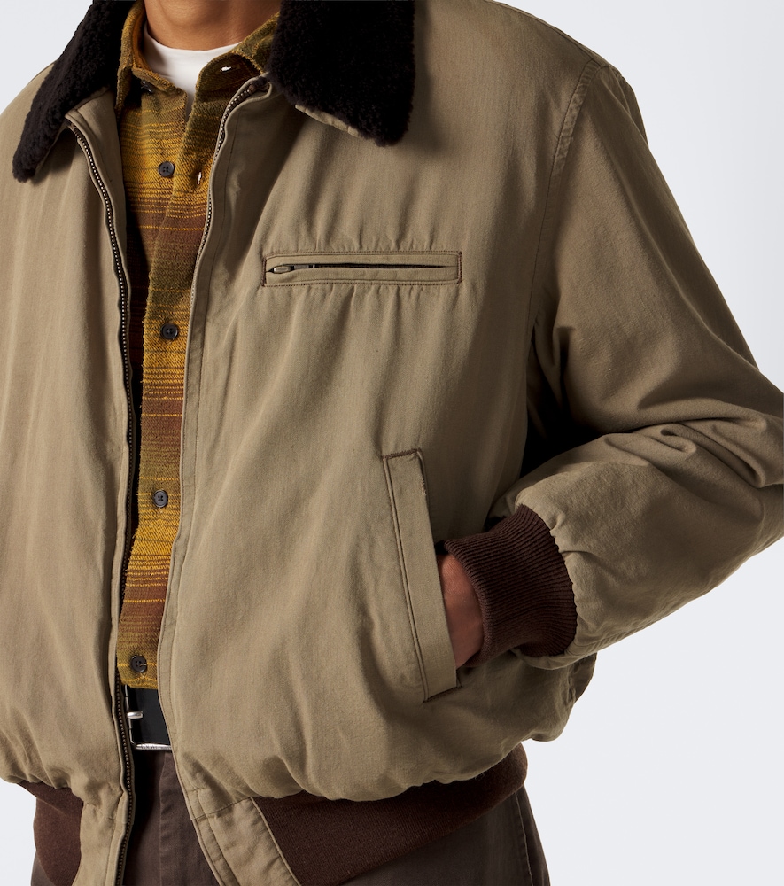 Teddy-Trimmed Cotton And Wool Blouson Jacket