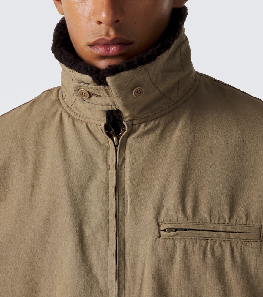 Teddy-Trimmed Cotton And Wool Blouson Jacket