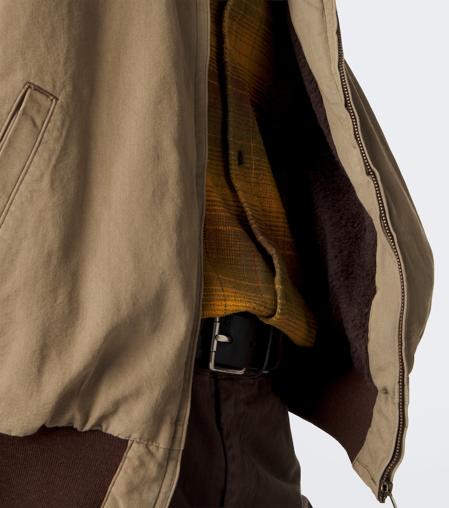 Teddy-Trimmed Cotton And Wool Blouson Jacket