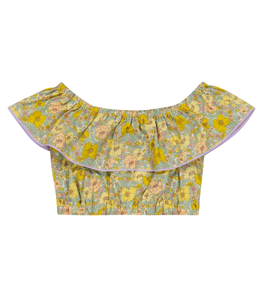 Paade Mode Bella ruffle-trimmed floral cotton top