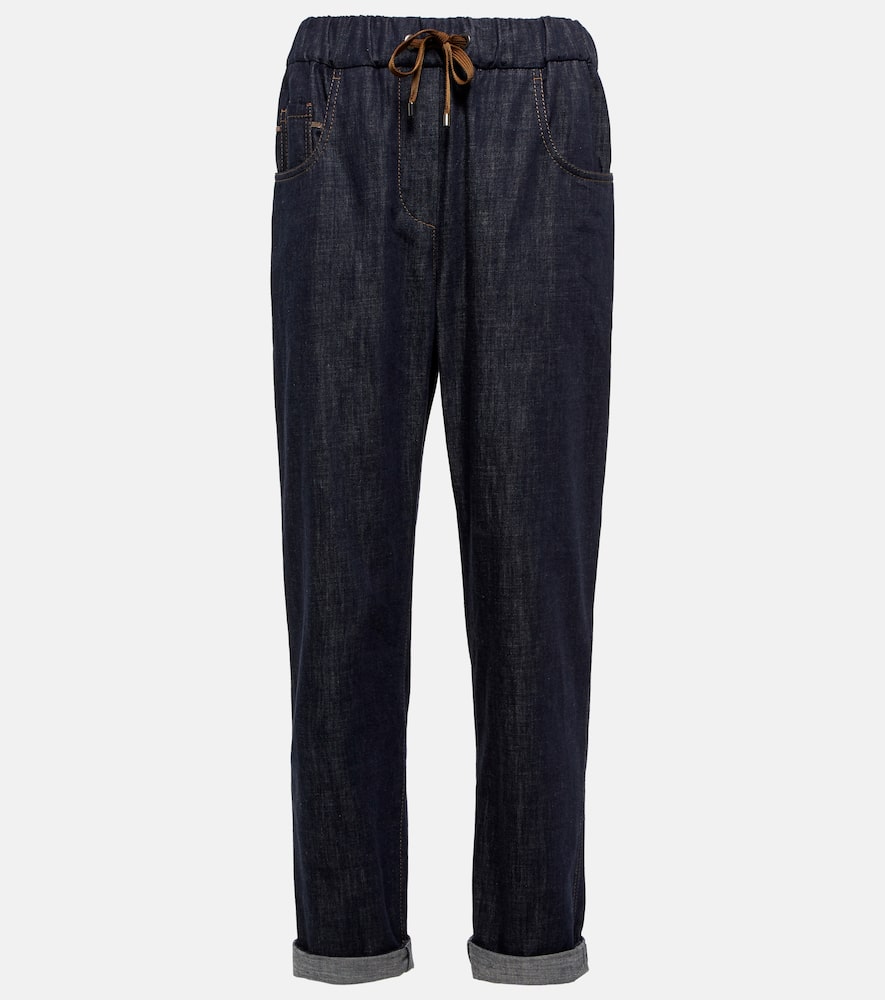 Brunello Cucinelli Embellished tapered jeans