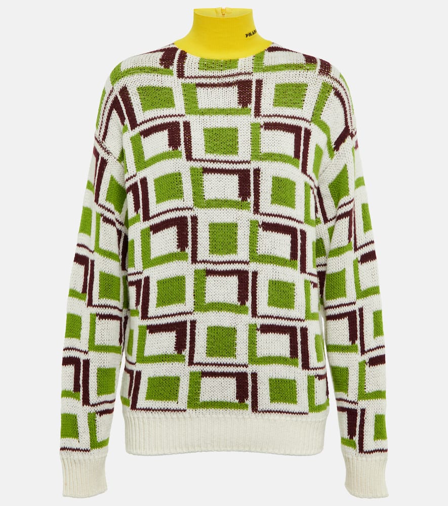 Prada Intarsia turtleneck sweater