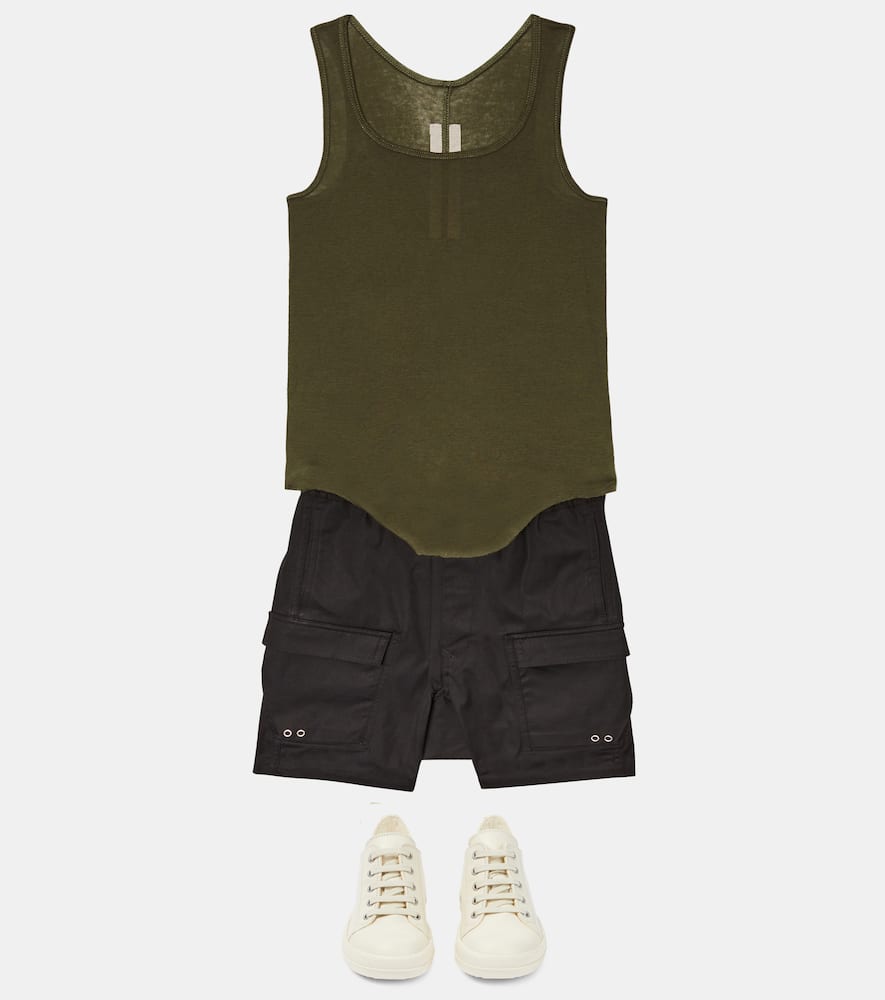 Rick Owens Cotton Jersey Tank Top In Green