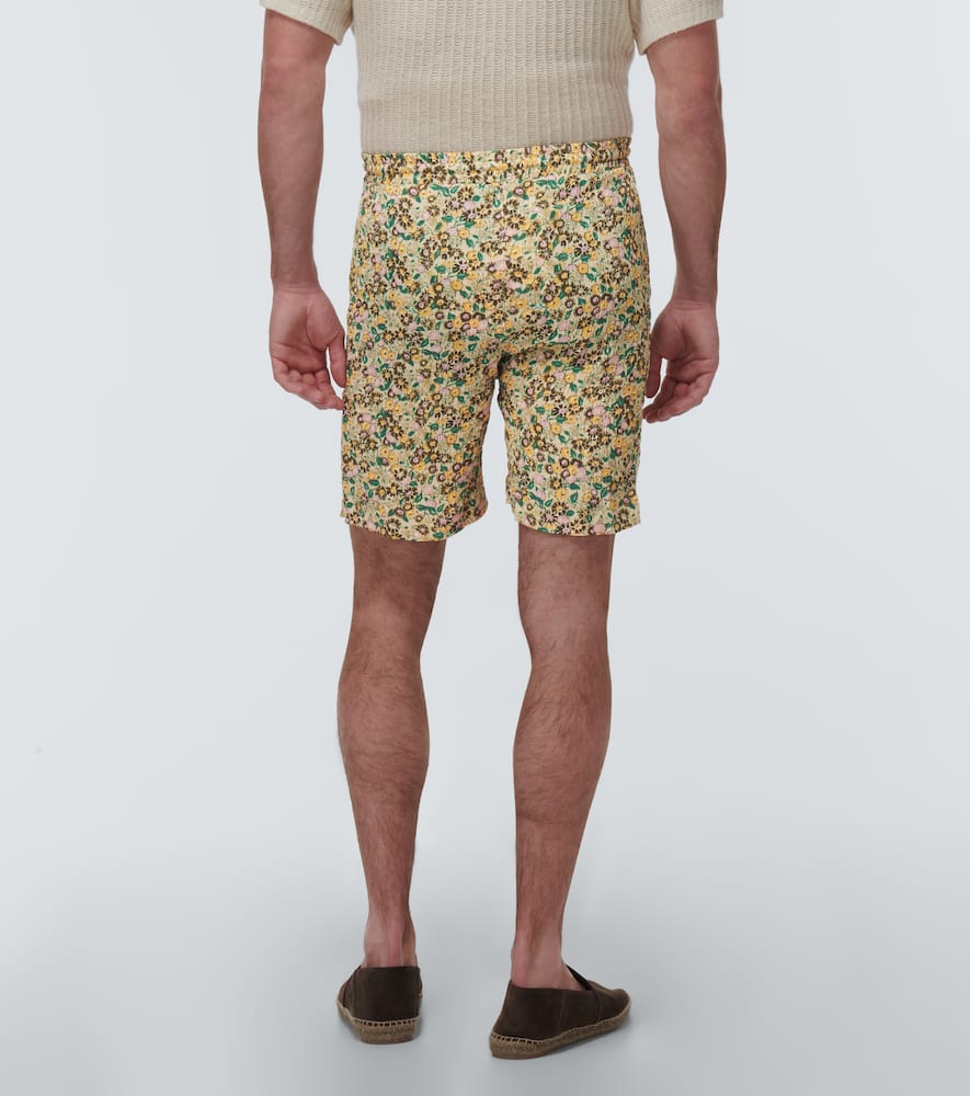 Shop Nanushka Doxxi Faux-leather Shorts In Ditsy Floral