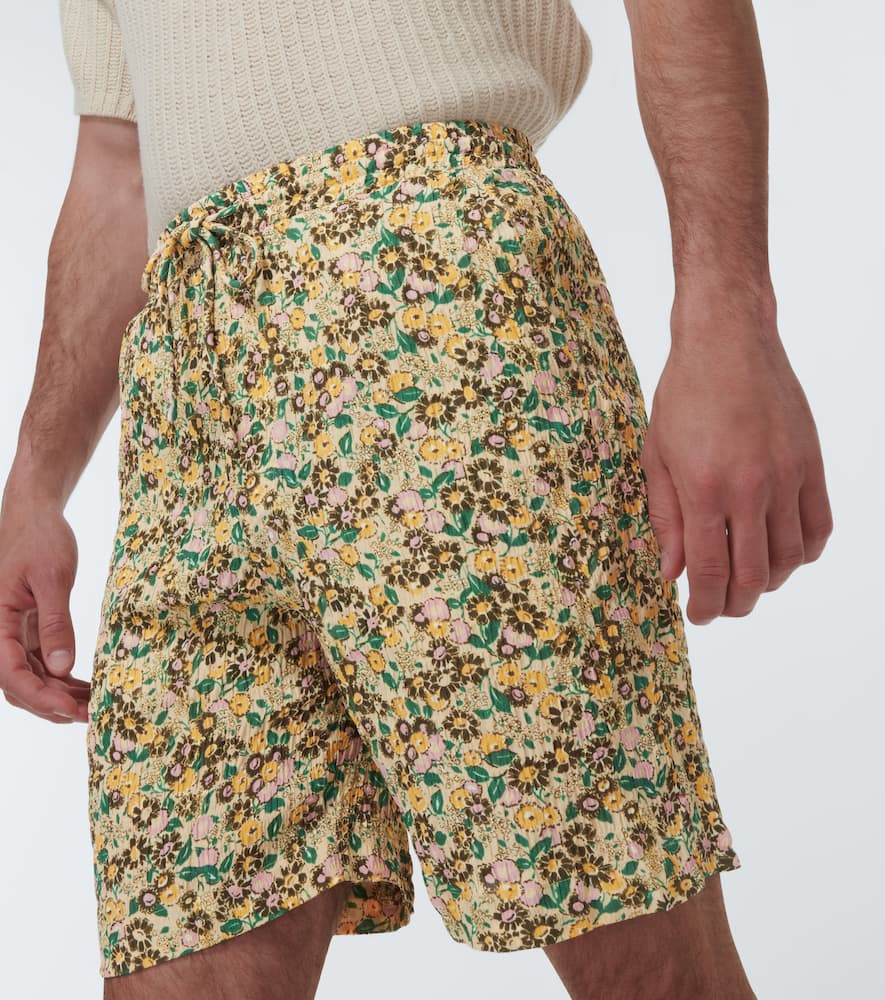 Shop Nanushka Doxxi Faux-leather Shorts In Ditsy Floral