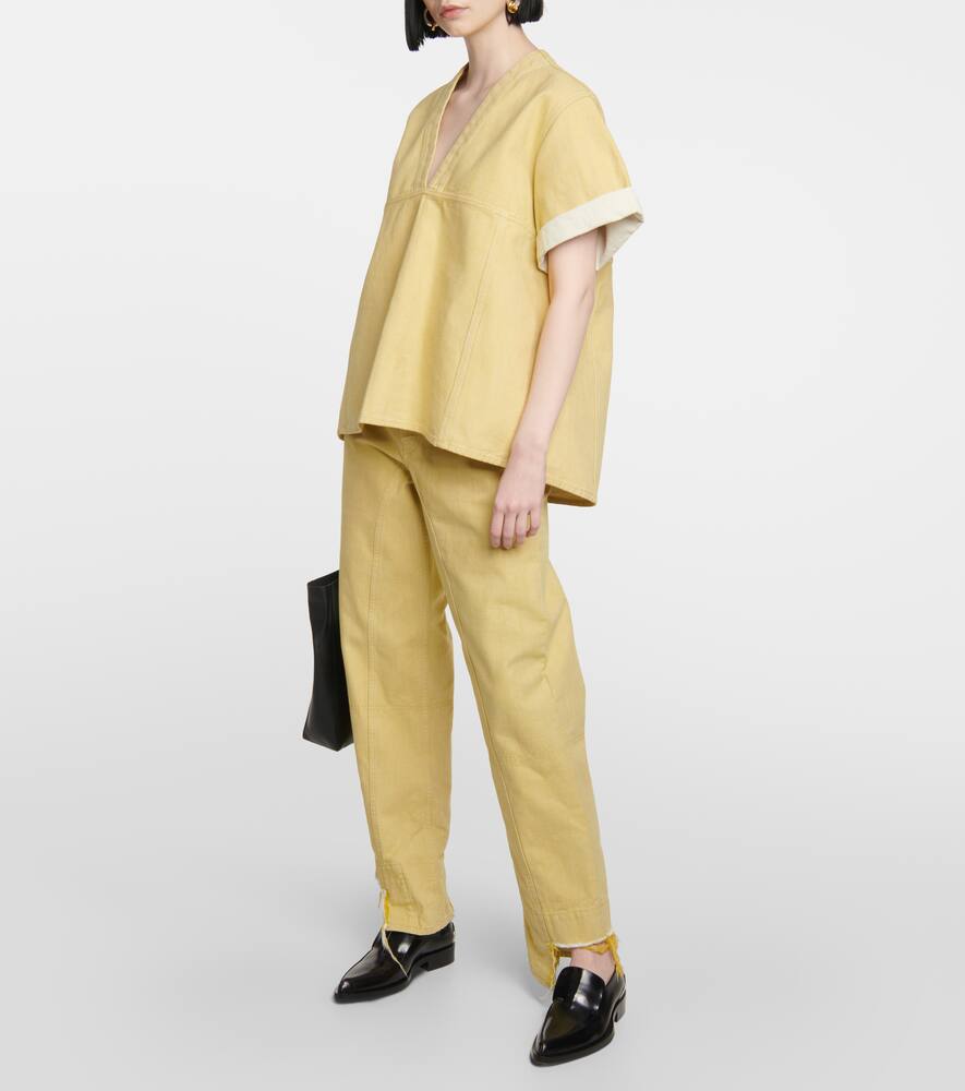 Shop Jil Sander High-rise Wide-leg Denim Jeans In Yellow