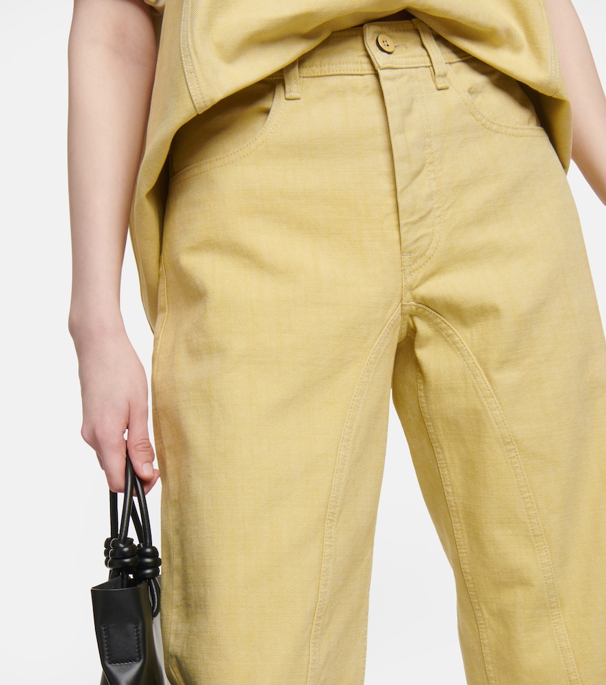 Shop Jil Sander High-rise Wide-leg Denim Jeans In Yellow