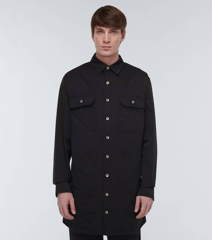 Rick Owens Drkshdw Cotton-blend Poplin Overshirt In Black