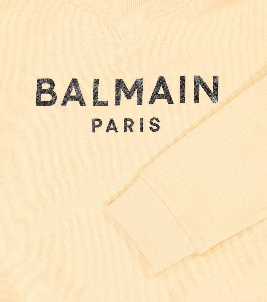 Balmain Sweatshirt Aus Baumwoll-jersey In Nut Brown/black