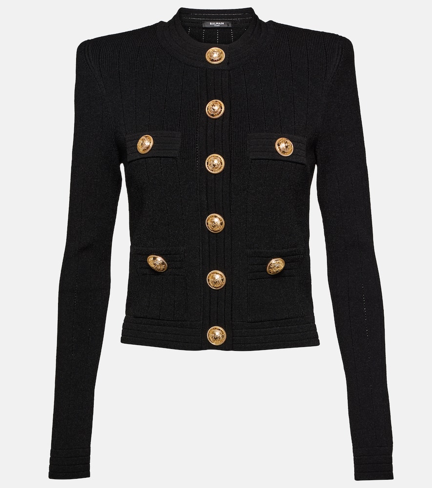 BALMAIN EMBELLISHED KNIT CARDIGAN