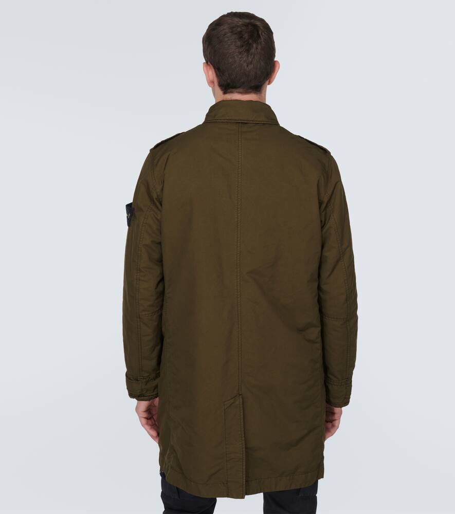 Stone Island David-tc Twill Coat In Green