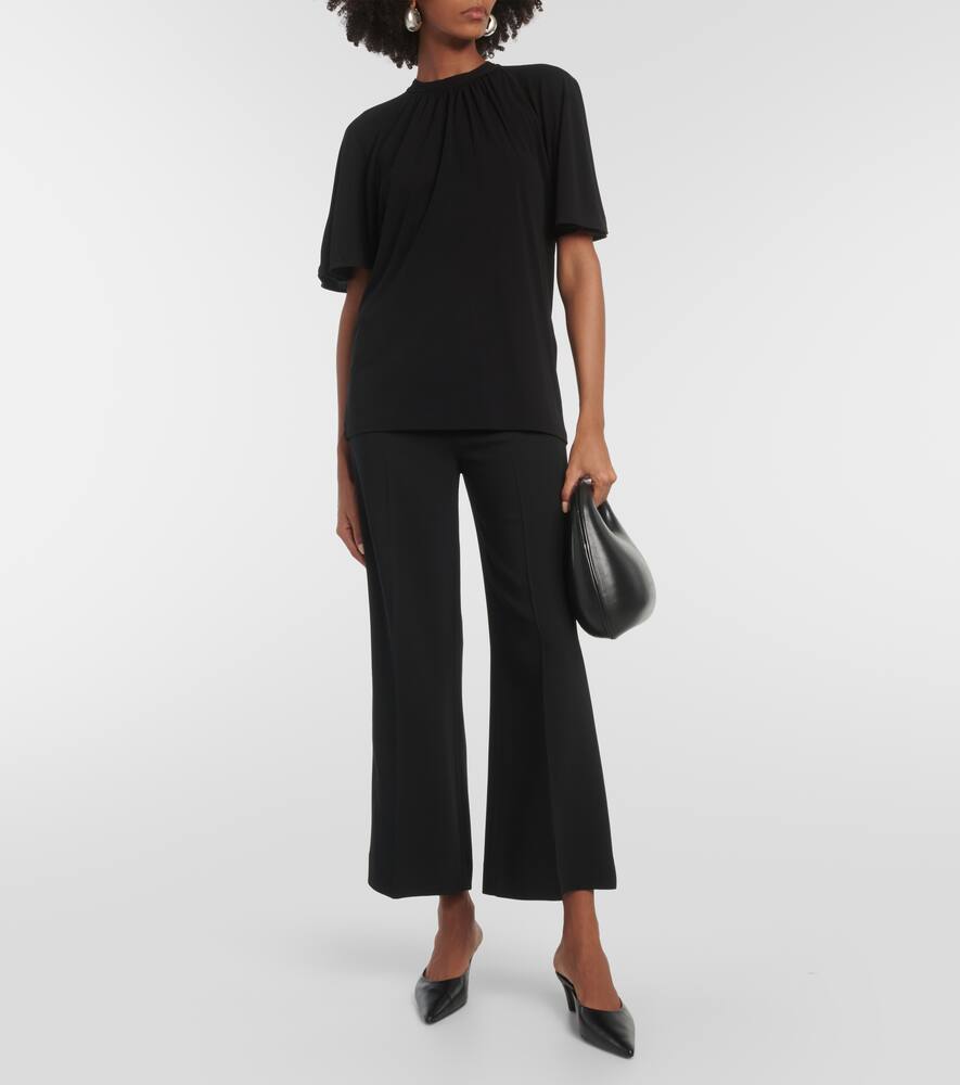 Totême Draped Jersey Top In Black