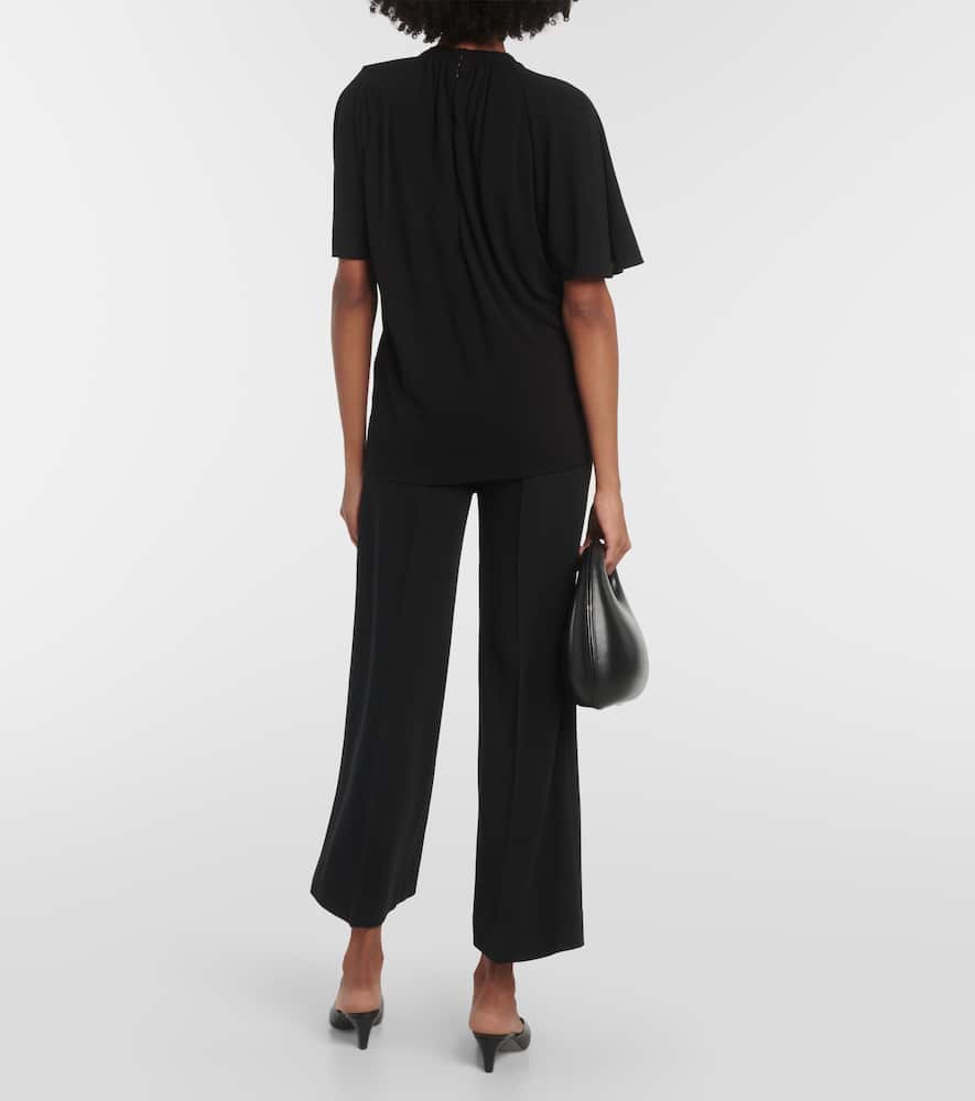 Totême Draped Jersey Top In Black