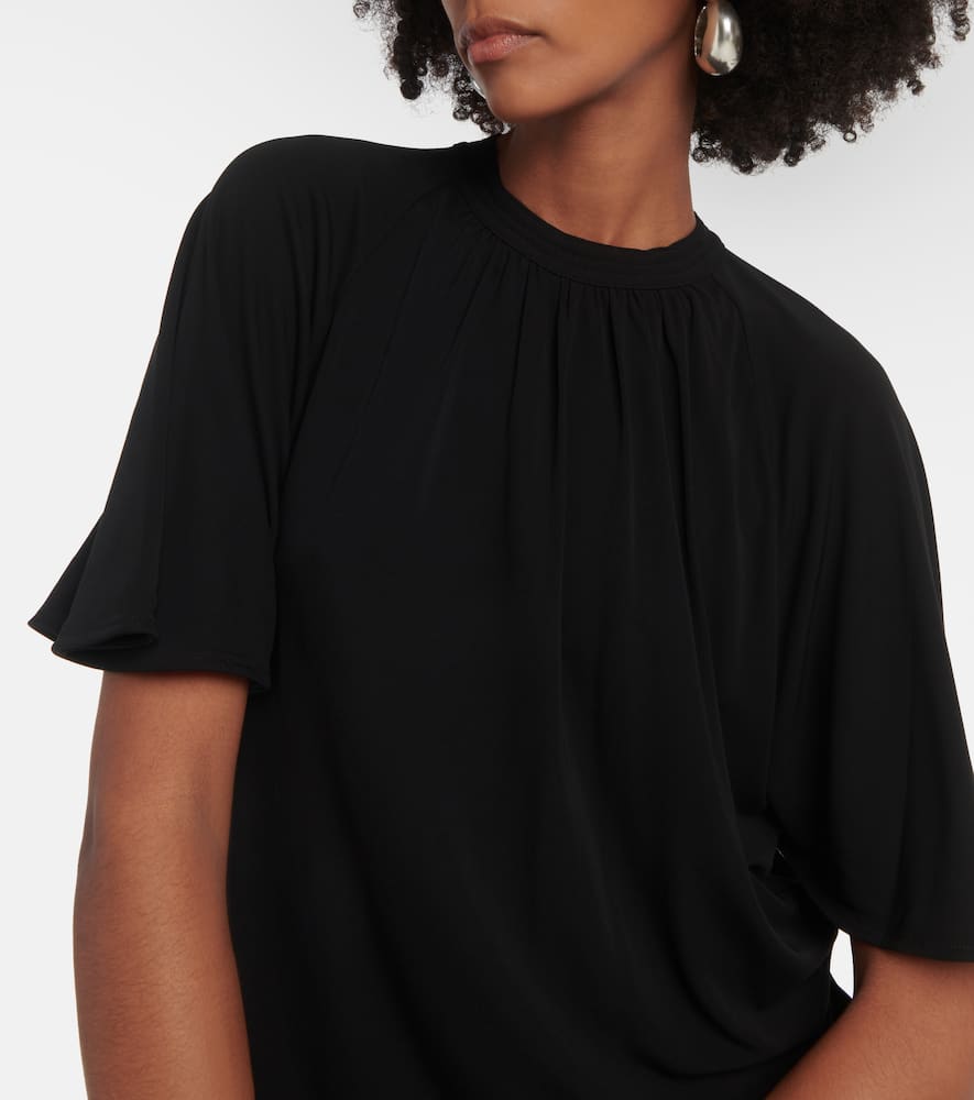 Totême Draped Jersey Top In Black