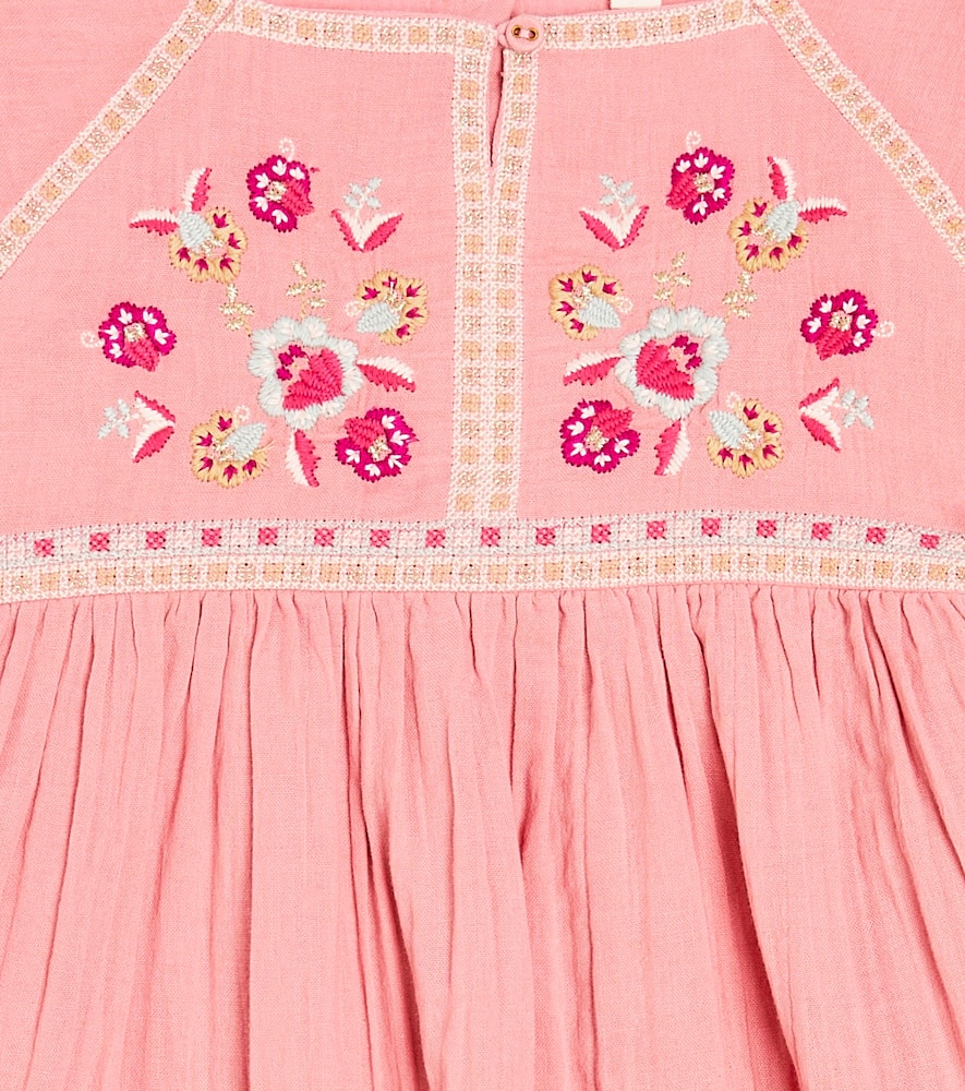 Louise Misha Tulla Embroidered Cotton Dress In Pink