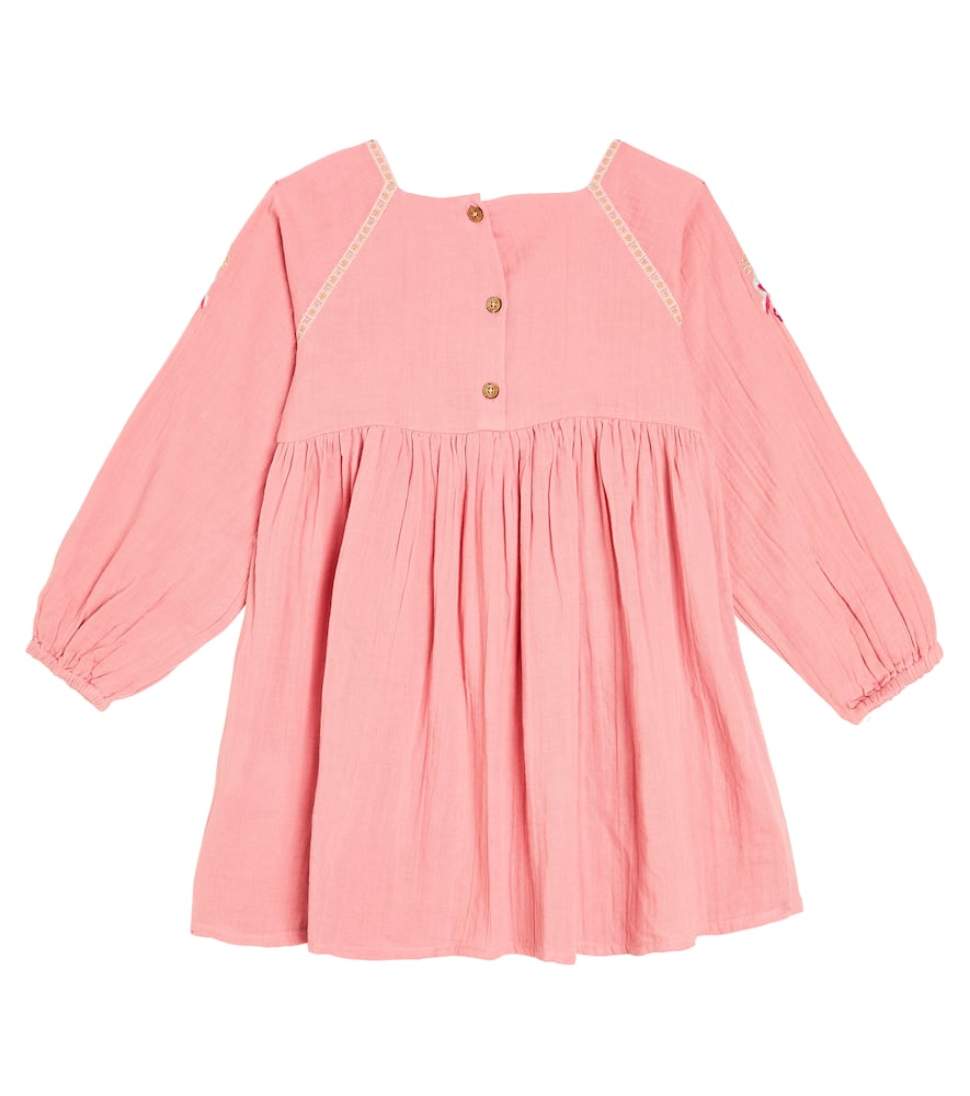 Louise Misha Tulla Embroidered Cotton Dress In Pink