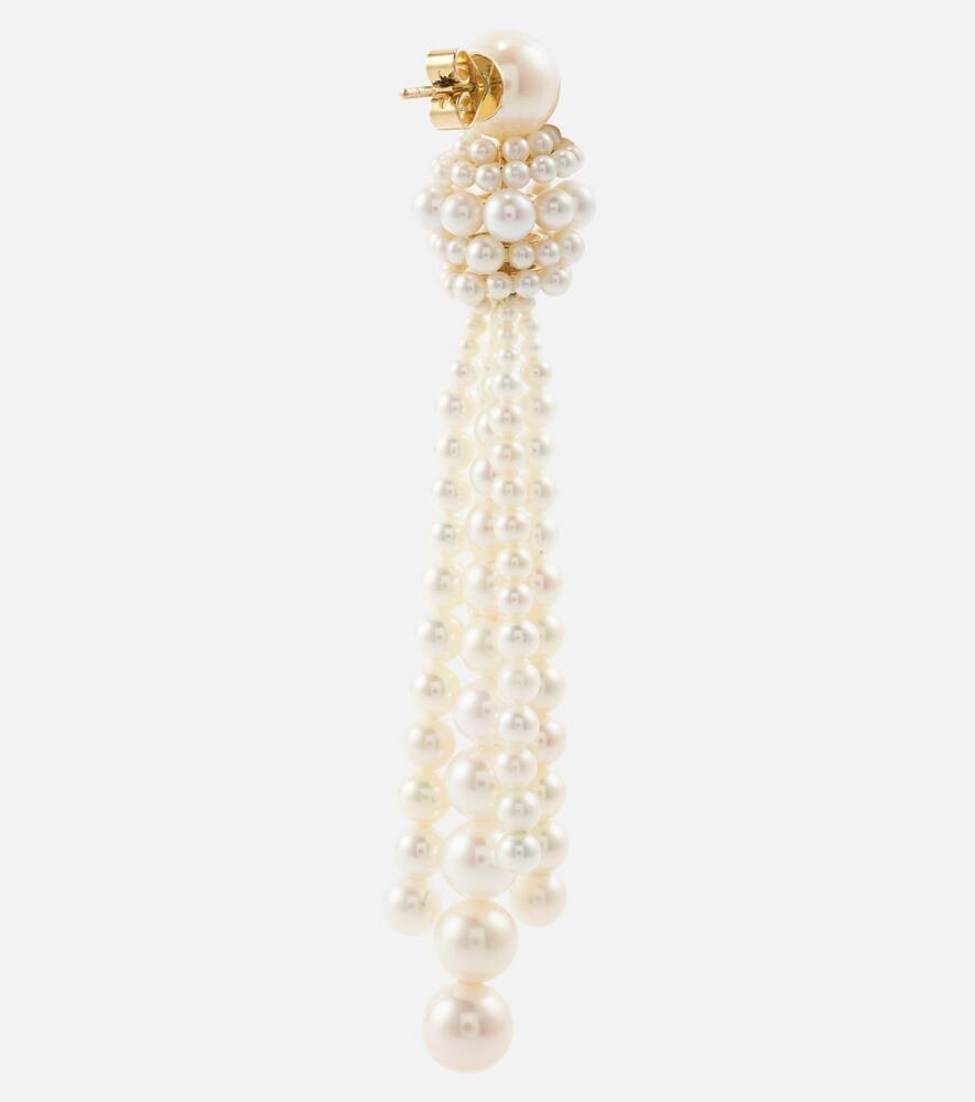Sophie Bille Brahe Colonna Grande 14kt Gold Earrings With Pearls In Gold