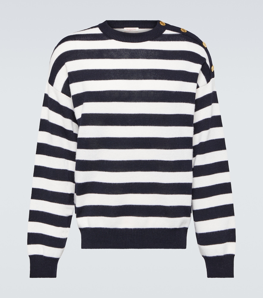 Valentino Men's Multicoloured Striped Cotton And Wool Sweater UK Size 42 - Mytheresa