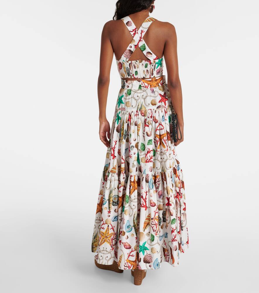 Dolce & Gabbana Capri Printed Cotton Crop Top In Multicoloured