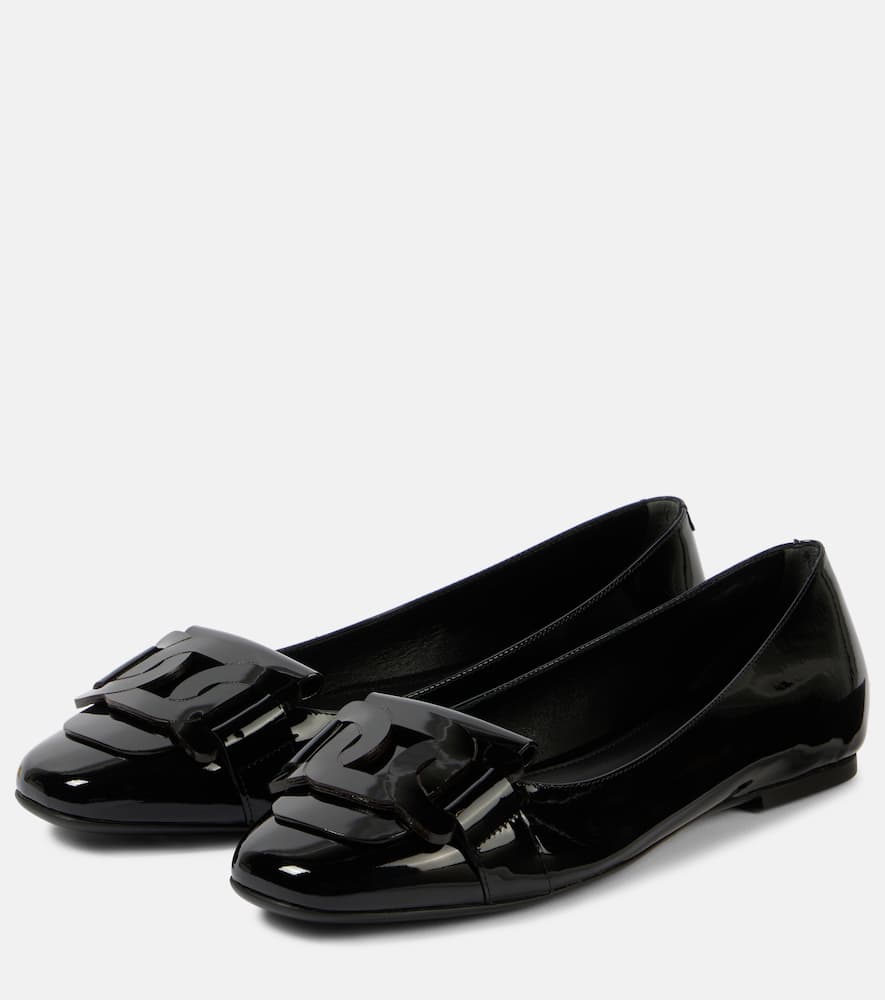Tod's Kate Patent Leather Ballet Flats In Black