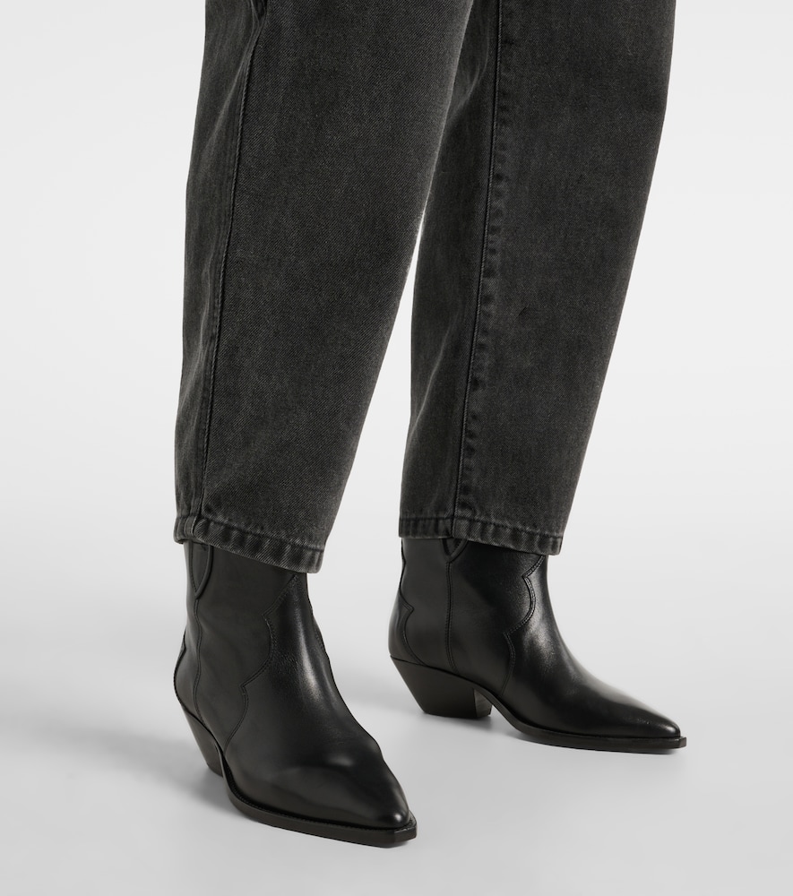 Isabel Marant Catarina Quilted High-rise Tapered Jeans In Black