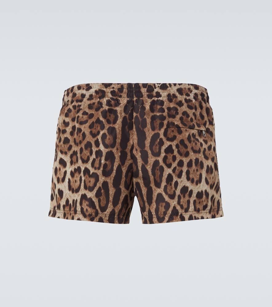 Dolce & Gabbana Leopard-print Swim Trunks In Multicoloured