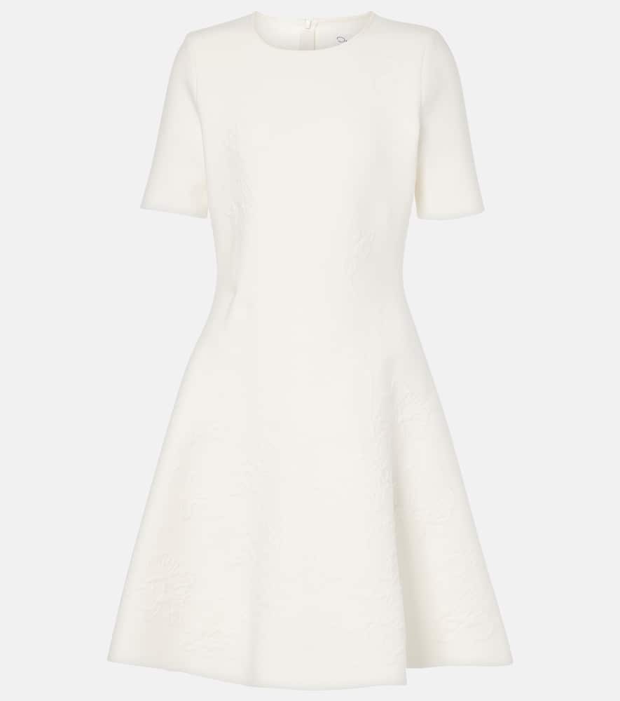 Bridal floral jacquard minidress