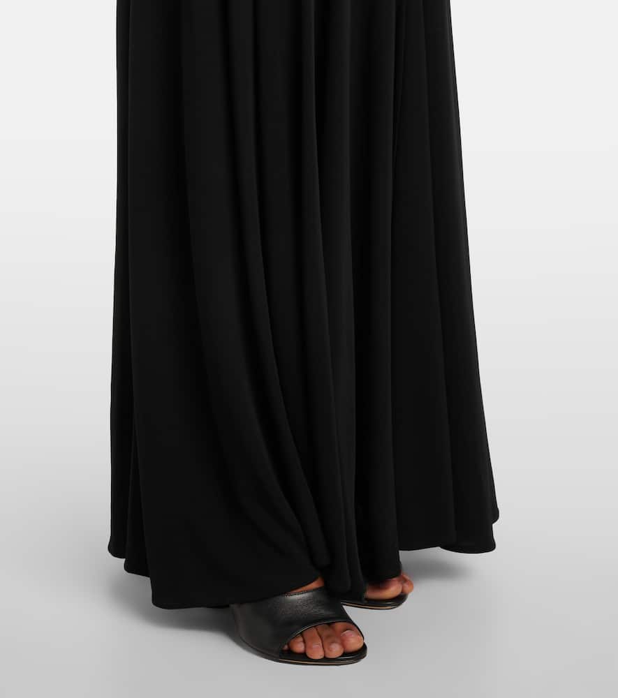 Christopher Esber Long Black Viscose Maxi Dress With Copper And Stone Decoration In Black
