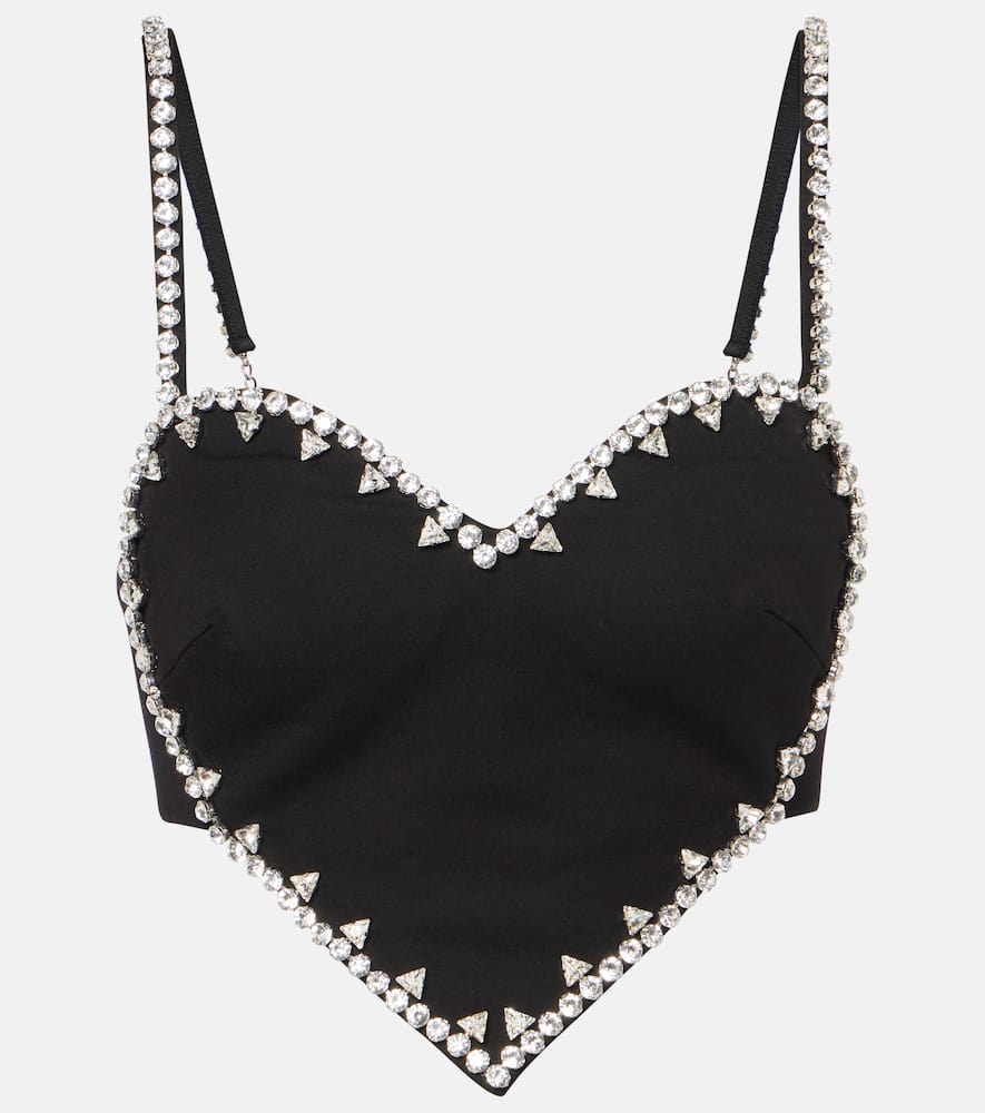 Area Heart crystal-embellished crop top