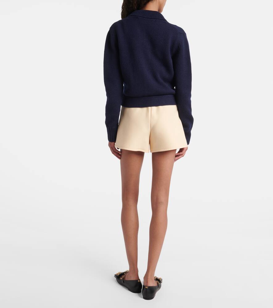 Valentino Cardigan Aus Wolle Und Baumwolle In Blau