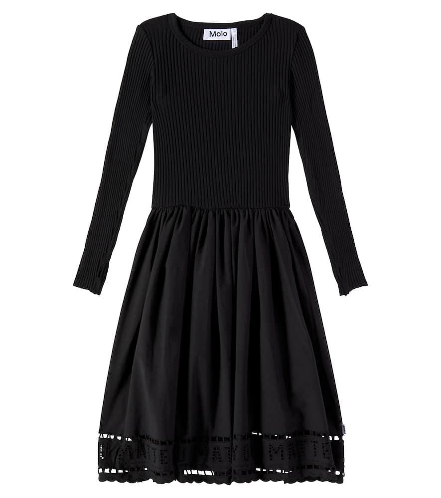 Molo Cibelle cotton-blend jersey and cotton poplin dress