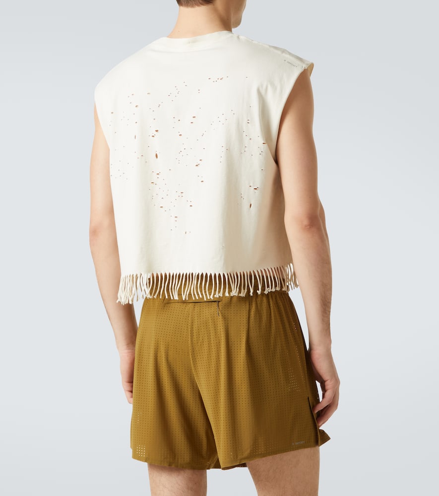 Satisfy Mothtech Fringed Cotton Jersey Top In White