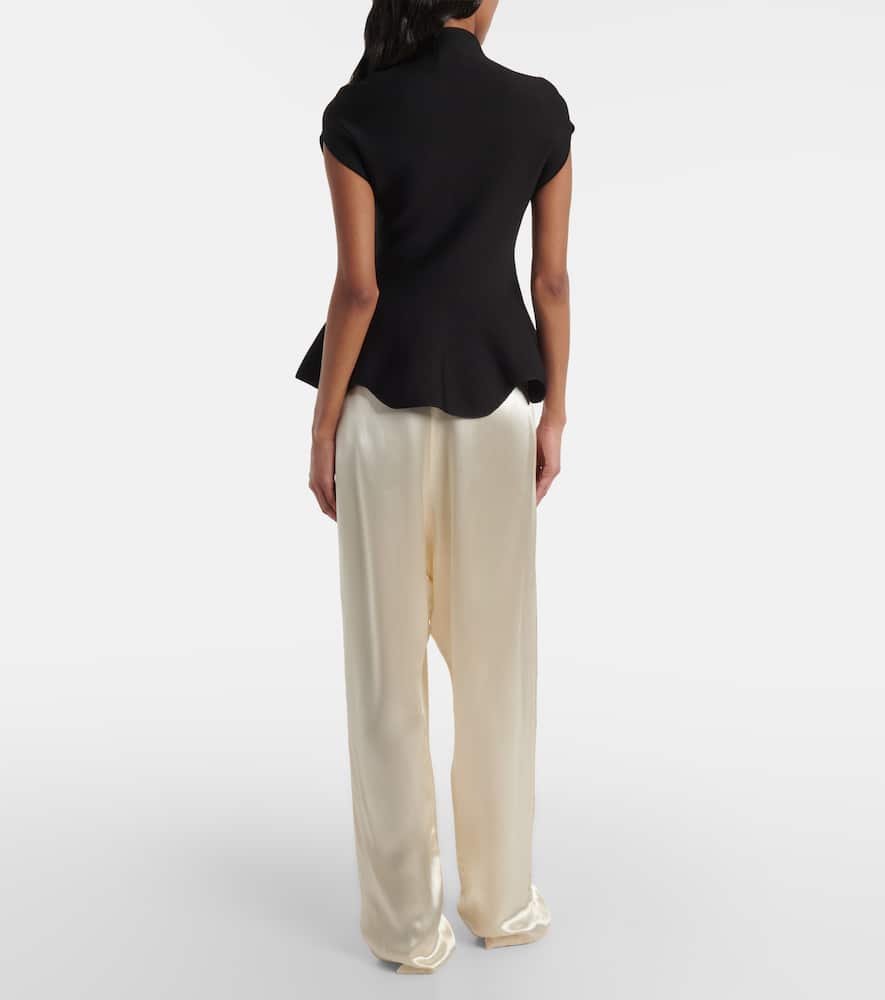 Khaite Andra Knit Top In Black