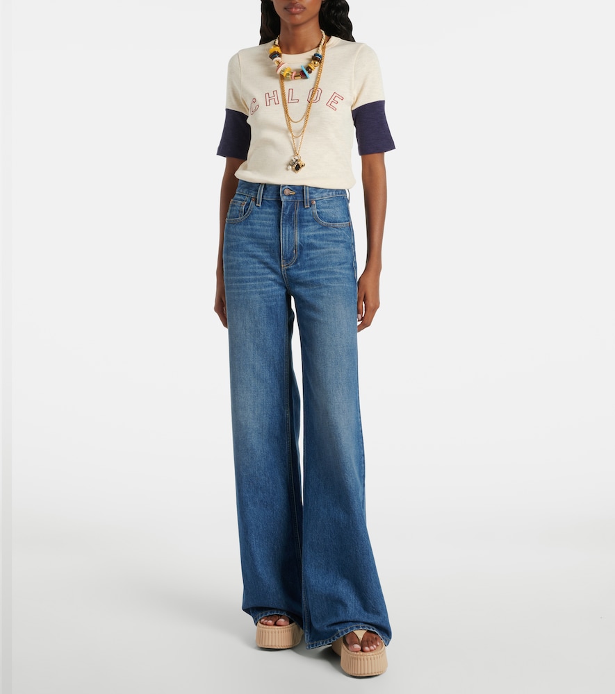 Chloé Nama 80 Leather Platform Thong Sandals