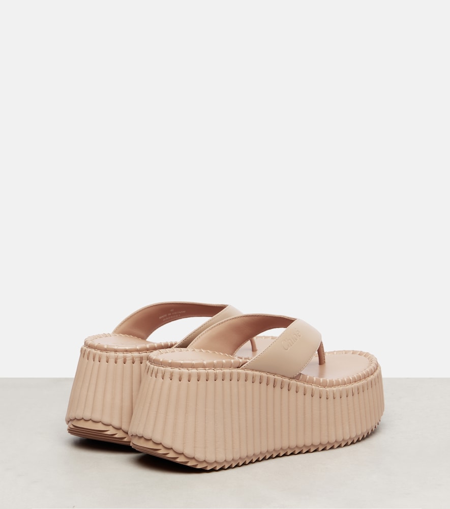  Chloe Chloé Wedge-pantoletten Nama 80 Aus Leder 