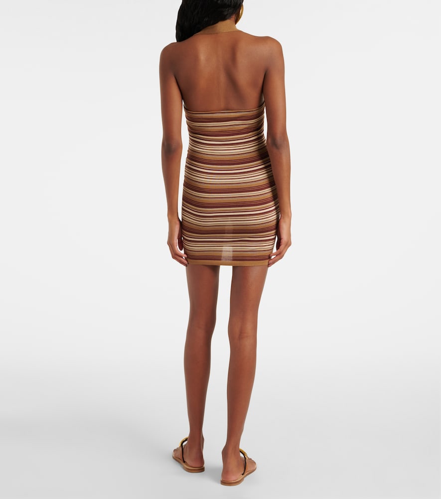  Aya Muse Aya Muse Striped Silk-blend Halterneck Minidress 