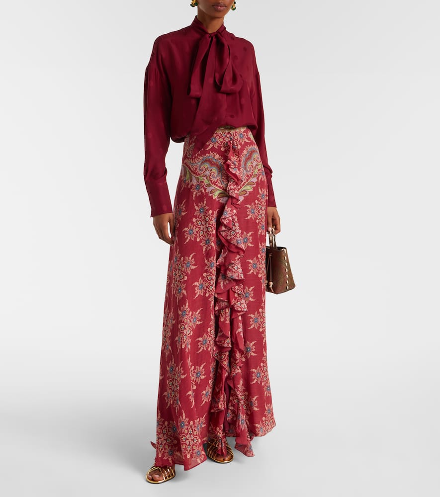 Etro Printed Maxi Skirt In Red
