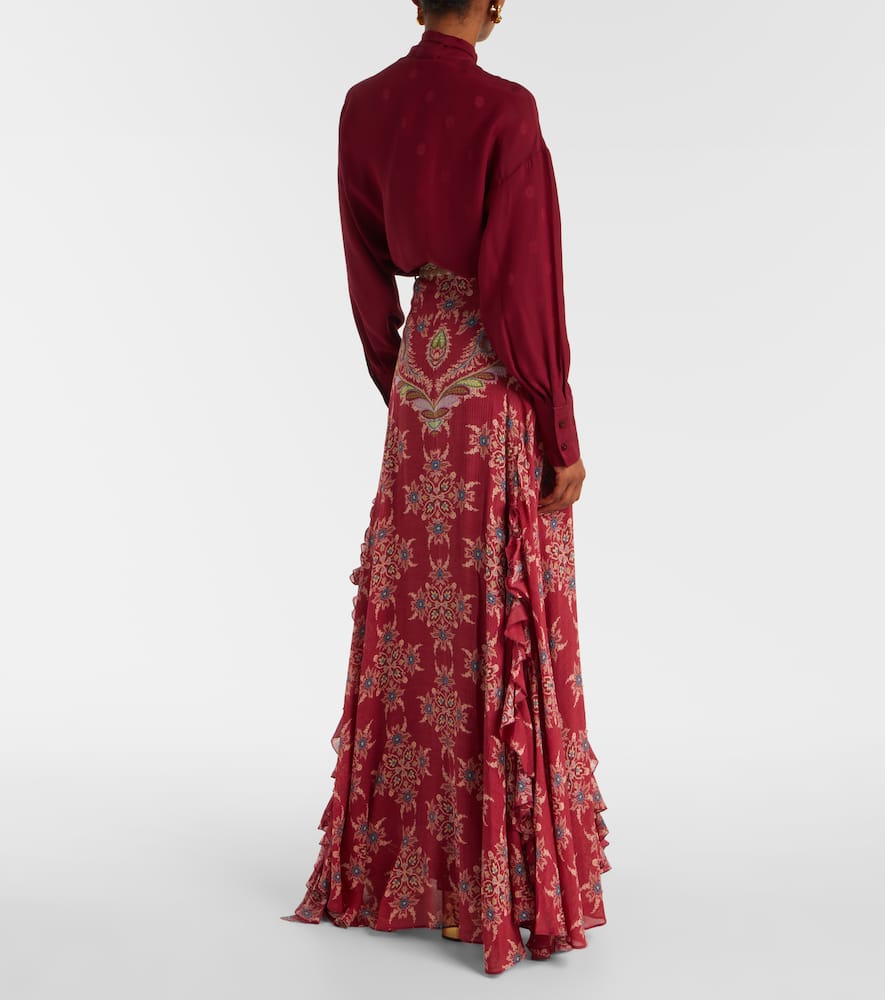 Etro Printed Maxi Skirt In Red