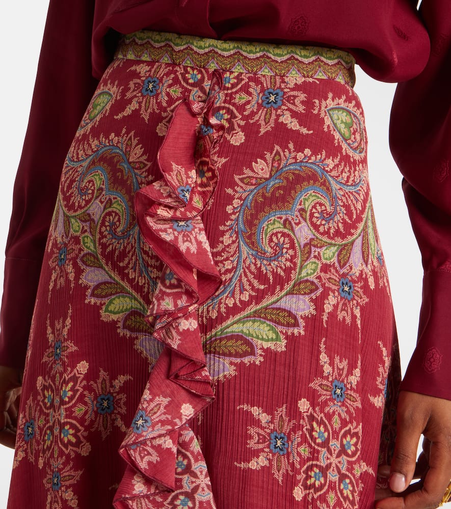 Etro Printed Maxi Skirt In Red