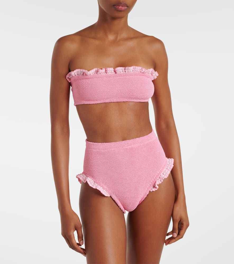 Hunza G Peggy Ruffled Bikini In Pink