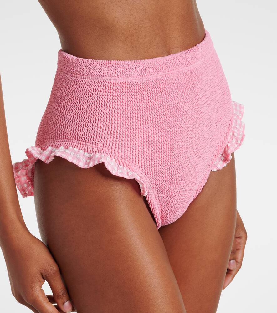 Hunza G Peggy Ruffled Bikini In Pink