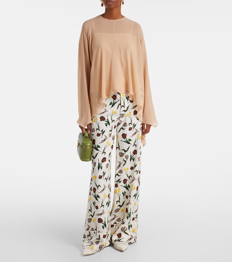 Marni Asymmetric-draped Blouse In Brown