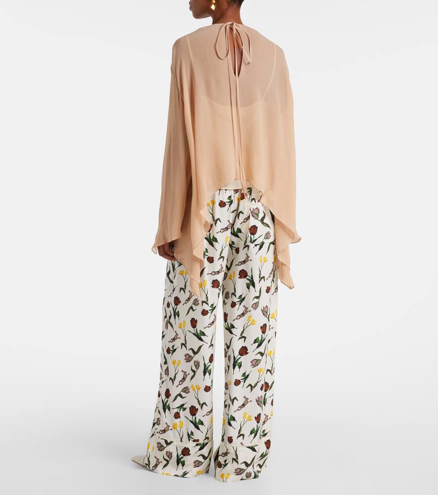 Marni Asymmetric-draped Blouse In Brown