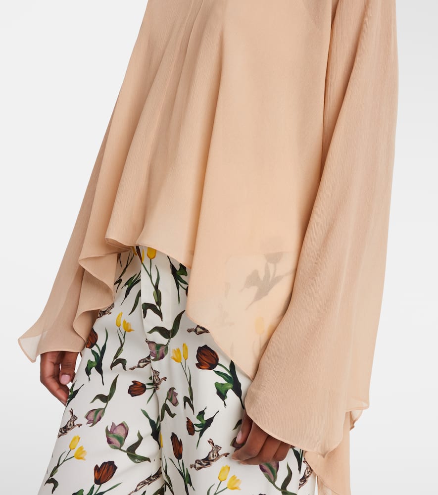Marni Asymmetric-draped Blouse In Brown
