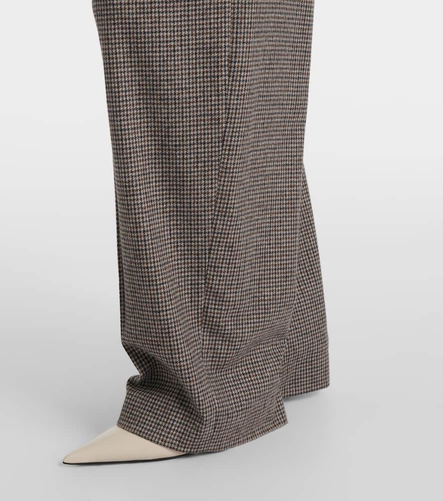 Vince Houndstooth Wide-leg Pants In Brown