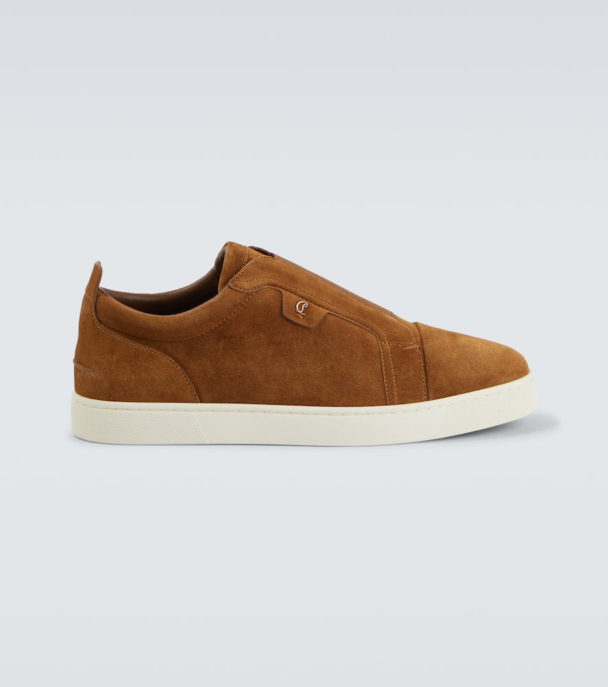 Christian Louboutin St Louis Suede Slip-on Sneakers In Brown