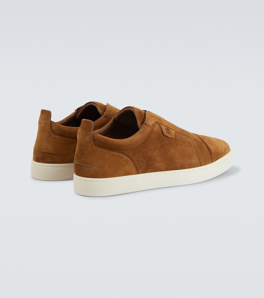 Christian Louboutin St Louis Suede Slip-on Sneakers In Brown