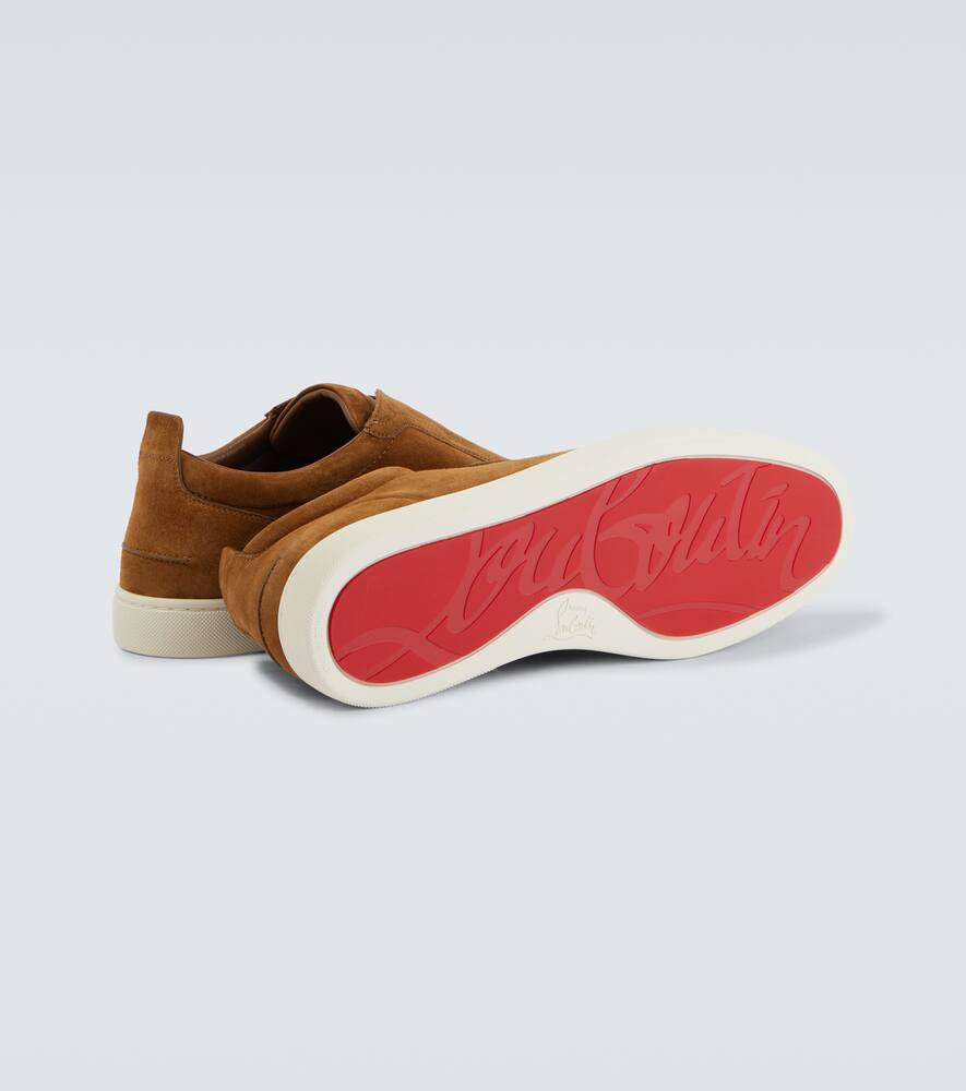 Christian Louboutin St Louis Suede Slip-on Sneakers In Brown