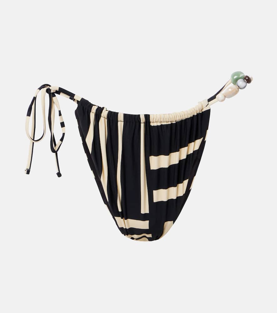 SIR Embellished striped bikini bottoms
