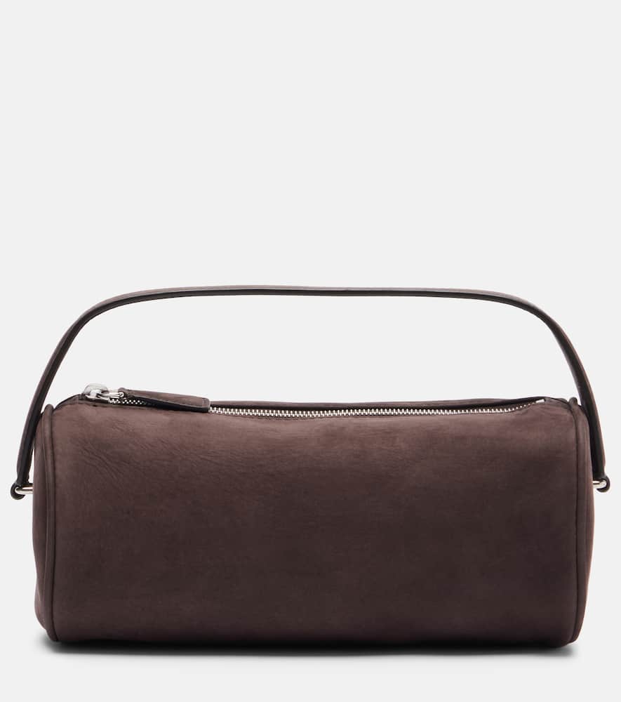 The Row Round 90s Suede Tote Bag In Brown